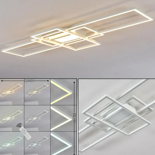 hofstein Plafonnier Alsterbro LED Blanc, 1 lumière, Télécommandes* Lampes Modernes