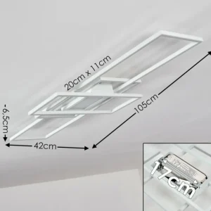 hofstein Plafonnier Alsterbro LED Blanc, 1 lumière, Télécommandes* Lampes Modernes
