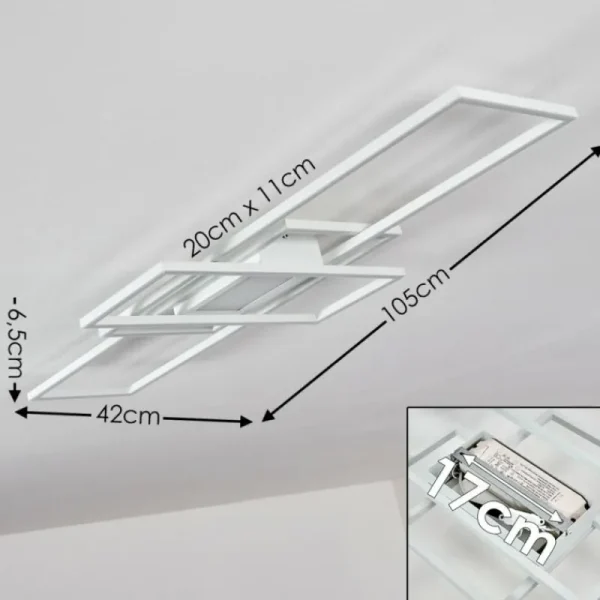 hofstein Plafonnier Alsterbro LED Blanc, 1 lumière, Télécommandes* Lampes Modernes