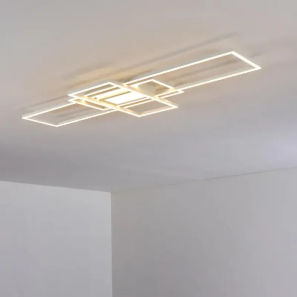 hofstein Plafonnier Alsterbro LED Blanc, 1 lumière, Télécommandes* Lampes Modernes