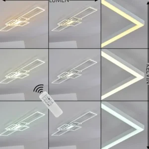 hofstein Plafonnier Alsterbro LED Blanc, 1 lumière, Télécommandes* Lampes Modernes