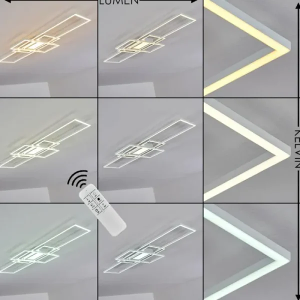 hofstein Plafonnier Alsterbro LED Blanc, 1 lumière, Télécommandes* Lampes Modernes