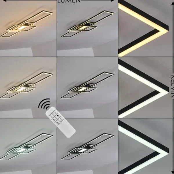 hofstein Plafonnier Alsterbro LED Noir, 1 lumière, Télécommandes* Lampes Modernes