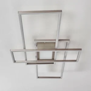 hofstein Plafonnier Alsterbro LED Nickel mat, 1 lumière, Télécommandes* Lampes Modernes