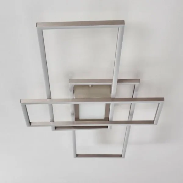 hofstein Plafonnier Alsterbro LED Nickel mat, 1 lumière, Télécommandes* Lampes Modernes