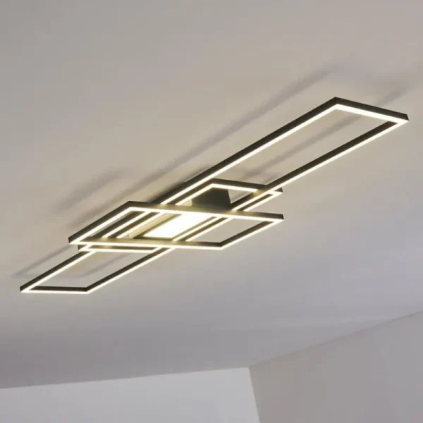 hofstein Plafonnier Alsterbro LED Noir, 1 lumière, Télécommandes* Lampes Modernes