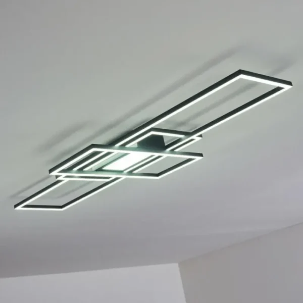 hofstein Plafonnier Alsterbro LED Noir, 1 lumière, Télécommandes* Lampes Modernes