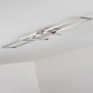 hofstein Plafonnier Alsterbro LED Nickel mat, 1 lumière, Télécommandes* Lampes Modernes
