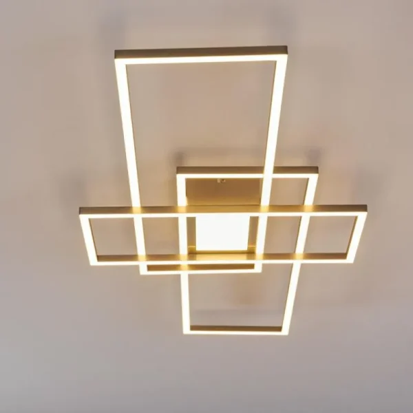 hofstein Plafonnier Alsterbro LED Nickel mat, 1 lumière, Télécommandes* Lampes Modernes