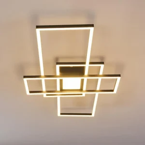 hofstein Plafonnier Alsterbro LED Noir, 1 lumière, Télécommandes* Lampes Modernes