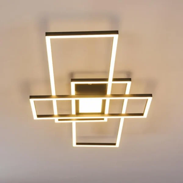hofstein Plafonnier Alsterbro LED Noir, 1 lumière, Télécommandes* Lampes Modernes