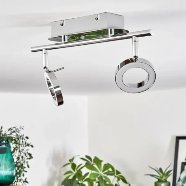 hofstein Plafonnier Altamahaw LED Argenté, 2 lumières* Lampes Modernes
