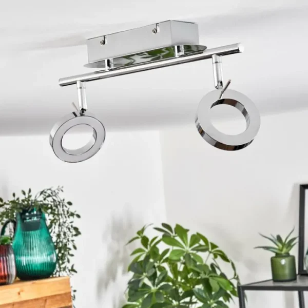 hofstein Plafonnier Altamahaw LED Argenté, 2 lumières* Lampes Modernes
