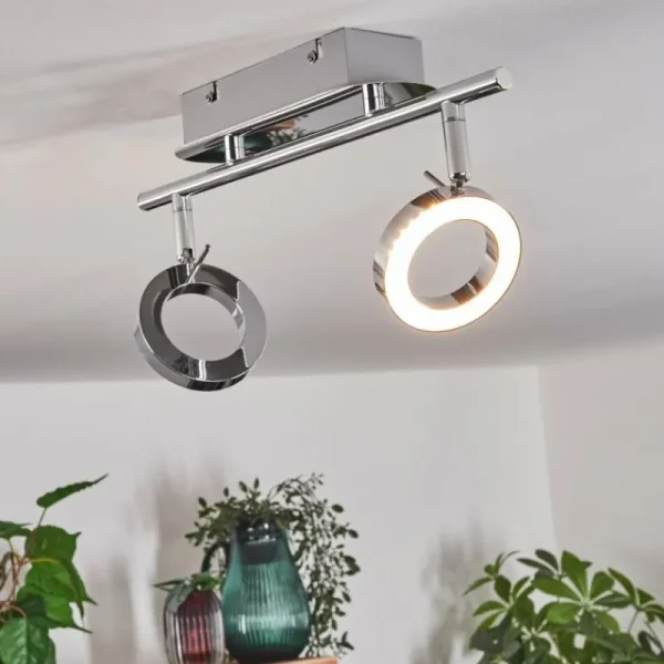 hofstein Plafonnier Altamahaw LED Argenté, 2 lumières* Lampes Modernes