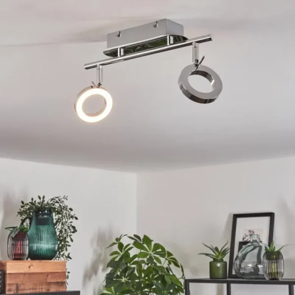 hofstein Plafonnier Altamahaw LED Argenté, 2 lumières* Lampes Modernes