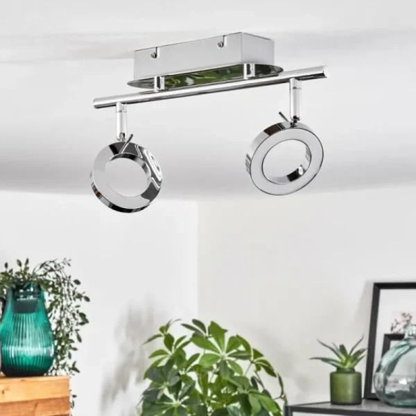 hofstein Plafonnier Altamahaw LED Argenté, 2 lumières* Lampes Modernes