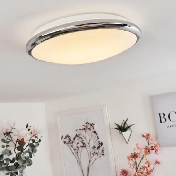 hofstein Plafonnier Altdorf LED Blanc, 1 lumière* Lampes En Verre