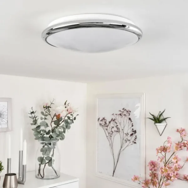 hofstein Plafonnier Altdorf LED Blanc, 1 lumière* Lampes En Verre