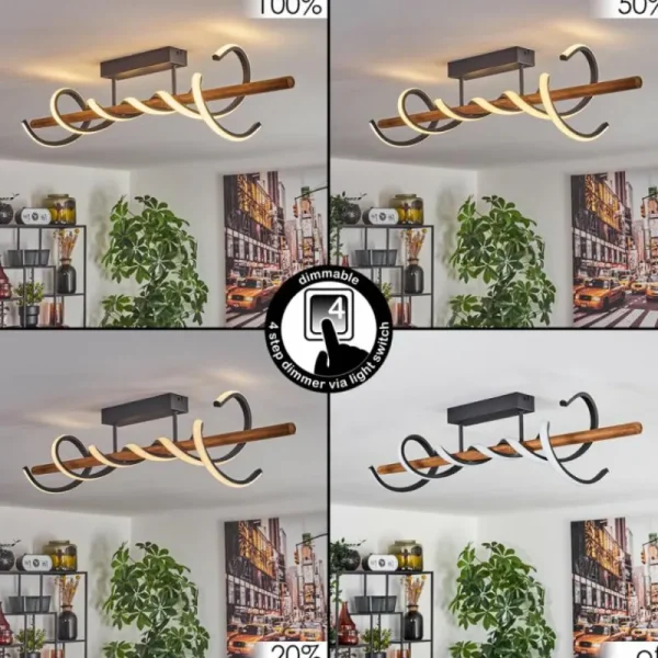 hofstein Plafonnier Alvarim LED Écru, Noir, 1 lumière* Lampes Modernes