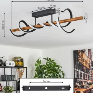 hofstein Plafonnier Alvarim LED Écru, Noir, 1 lumière* Lampes Modernes