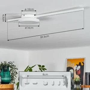 hofstein Plafonnier Amdal LED Blanc, 2 lumières* Lampes Modernes