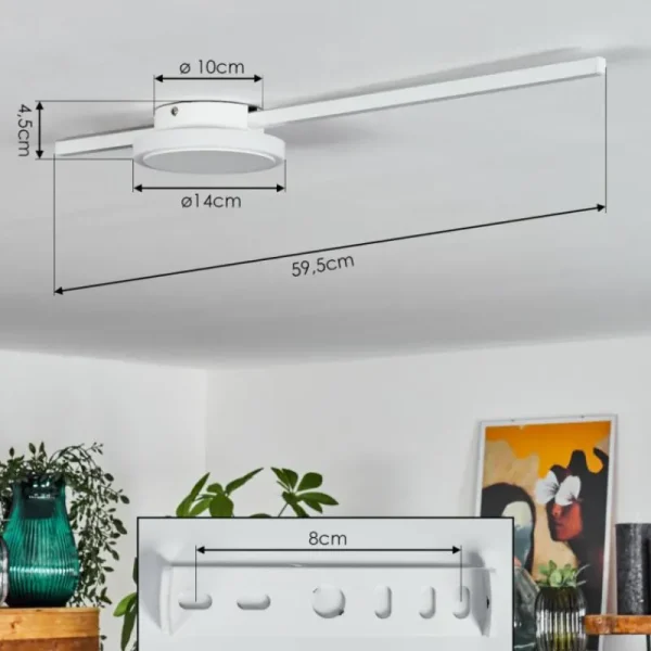 hofstein Plafonnier Amdal LED Blanc, 2 lumières* Lampes Modernes