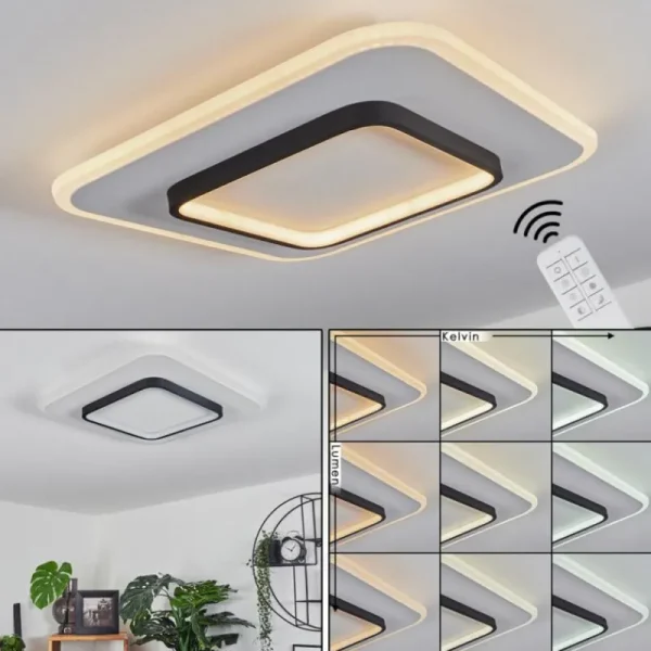 hofstein Plafonnier Andelfingen LED Blanc, 1 lumière, Télécommandes* Lampes Modernes