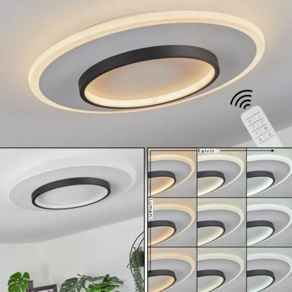 hofstein Plafonnier Andelfingen LED Blanc, 1 lumière, Télécommandes* Lampes Modernes
