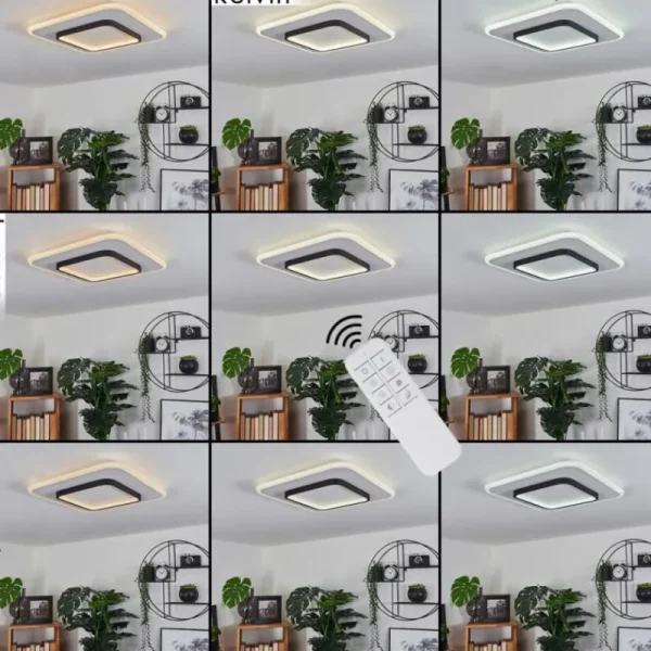 hofstein Plafonnier Andelfingen LED Blanc, 1 lumière, Télécommandes* Lampes Modernes