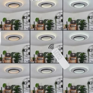 hofstein Plafonnier Andelfingen LED Blanc, 1 lumière, Télécommandes* Lampes Modernes