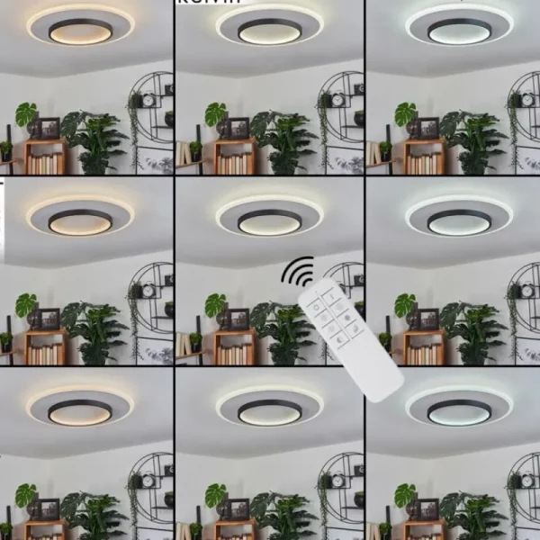 hofstein Plafonnier Andelfingen LED Blanc, 1 lumière, Télécommandes* Lampes Modernes