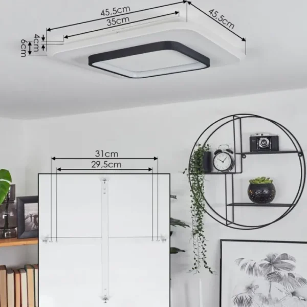 hofstein Plafonnier Andelfingen LED Blanc, 1 lumière, Télécommandes* Lampes Modernes