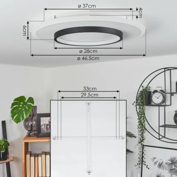hofstein Plafonnier Andelfingen LED Blanc, 1 lumière, Télécommandes* Lampes Modernes
