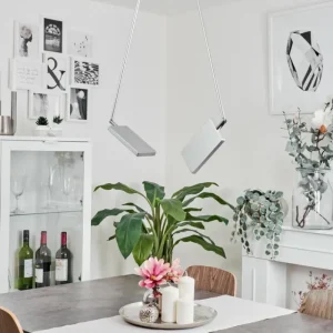 hofstein Plafonnier Anneau LED Chrome, Argenté, 2 lumières* Lampes Modernes