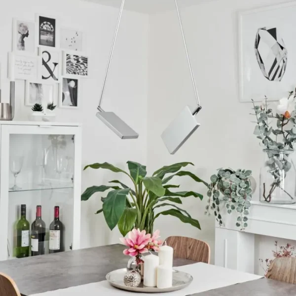 hofstein Plafonnier Anneau LED Chrome, Argenté, 2 lumières* Lampes Modernes