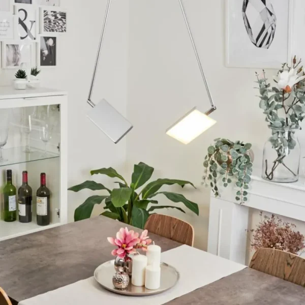 hofstein Plafonnier Anneau LED Chrome, Argenté, 2 lumières* Lampes Modernes