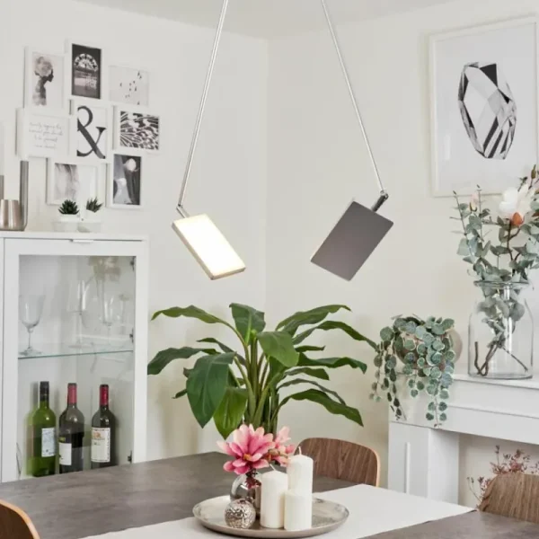 hofstein Plafonnier Anneau LED Chrome, Argenté, 2 lumières* Lampes Modernes