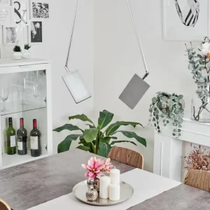 hofstein Plafonnier Anneau LED Chrome, Argenté, 2 lumières* Lampes Modernes