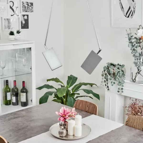 hofstein Plafonnier Anneau LED Chrome, Argenté, 2 lumières* Lampes Modernes