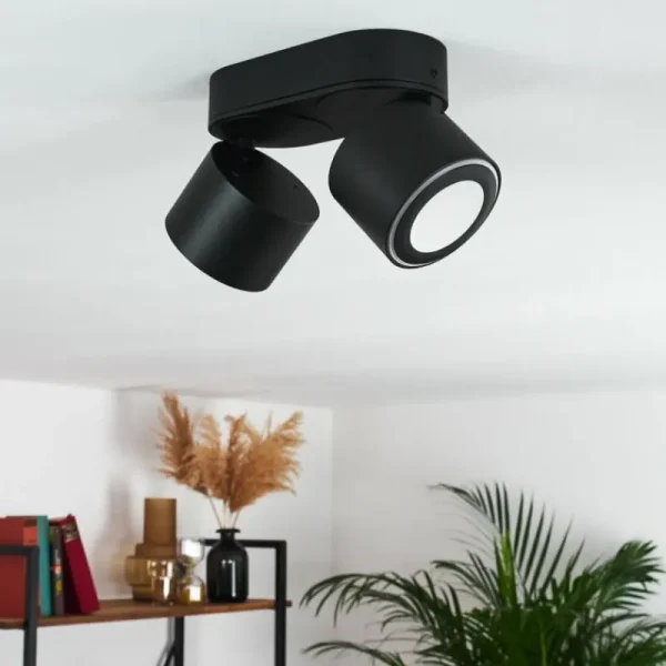 hofstein Plafonnier Appleton LED Noir, 2 lumières* Lampes Modernes