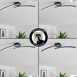 hofstein Plafonnier Aringa LED Noir, 1 lumière* Lampes Modernes