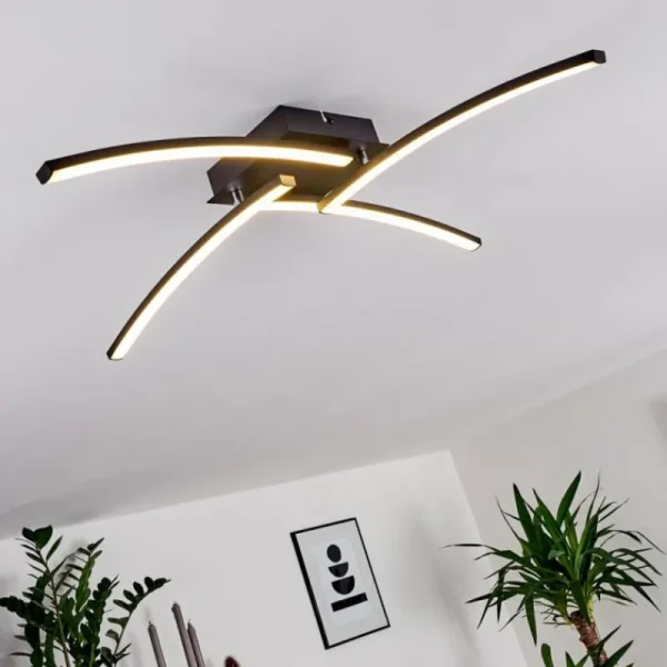 hofstein Plafonnier Aringa LED Noir, 1 lumière* Lampes Modernes
