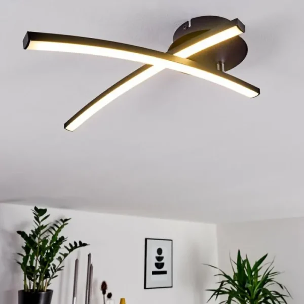 hofstein Plafonnier Aringa LED Noir, 1 lumière* Lampes Modernes