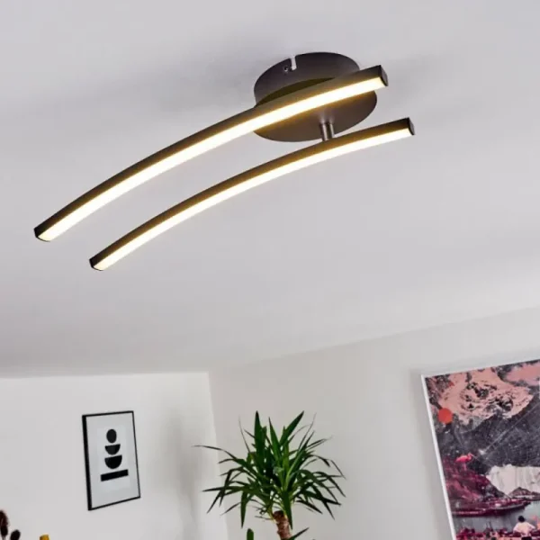 hofstein Plafonnier Aringa LED Noir, 1 lumière* Lampes Modernes