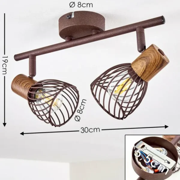 hofstein Plafonnier Arjen Rouille, 2 lumières* Lampes Modernes