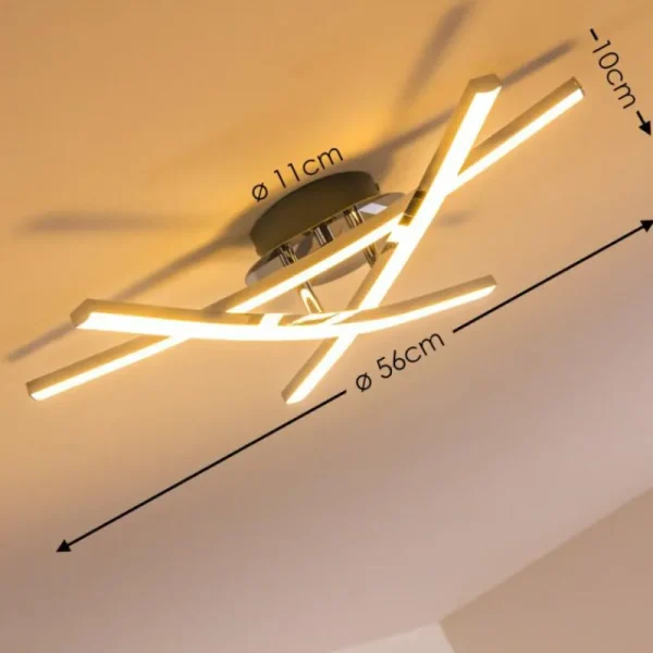 hofstein Plafonnier ATOME LED Chrome, 3 lumières* Lampes Modernes