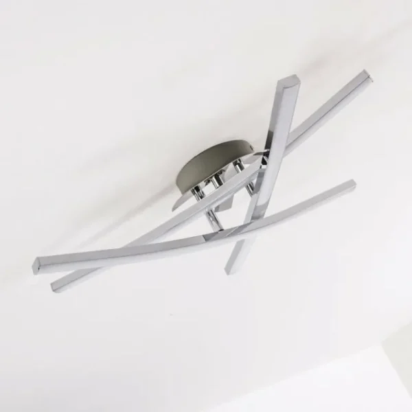 hofstein Plafonnier ATOME LED Chrome, 3 lumières* Lampes Modernes
