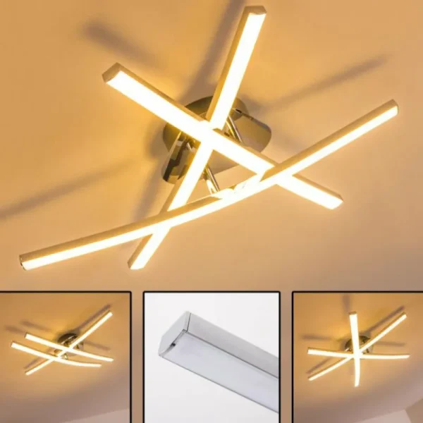 hofstein Plafonnier ATOME LED Chrome, 3 lumières* Lampes Modernes