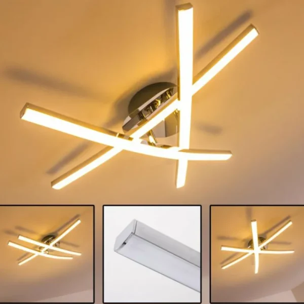 hofstein Plafonnier ATOME LED Chrome, 3 lumières* Lampes Modernes