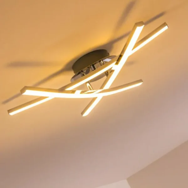 hofstein Plafonnier ATOME LED Chrome, 3 lumières* Lampes Modernes